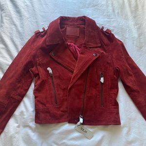 BNWT SL8 Leather Suede Jacket Medium Red